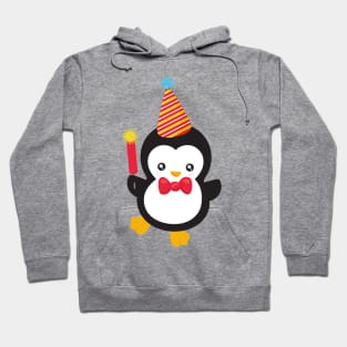 New Year Penguin, Party Hat, Firecracker, Bow Tie Hoodie